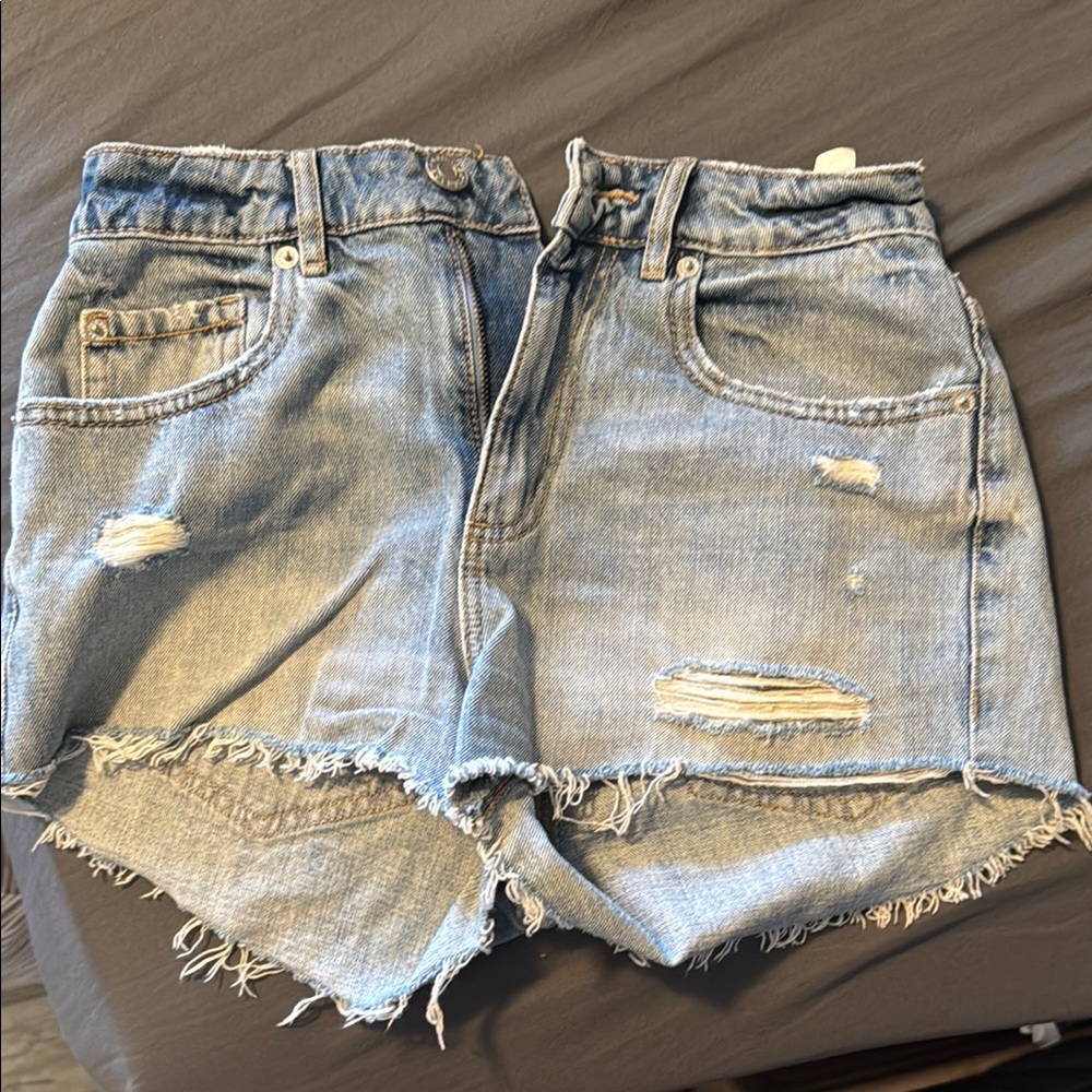 Garage Light Blue Distressed Jean Shorts